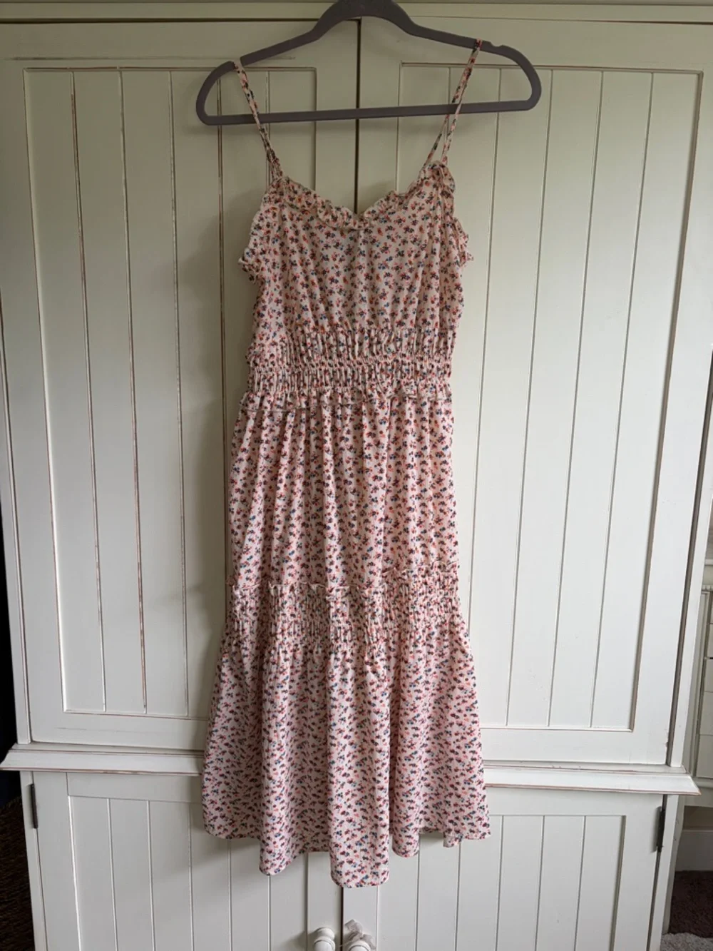 Angie Peach Floral Smocked Sundress - Picture 4 of 4